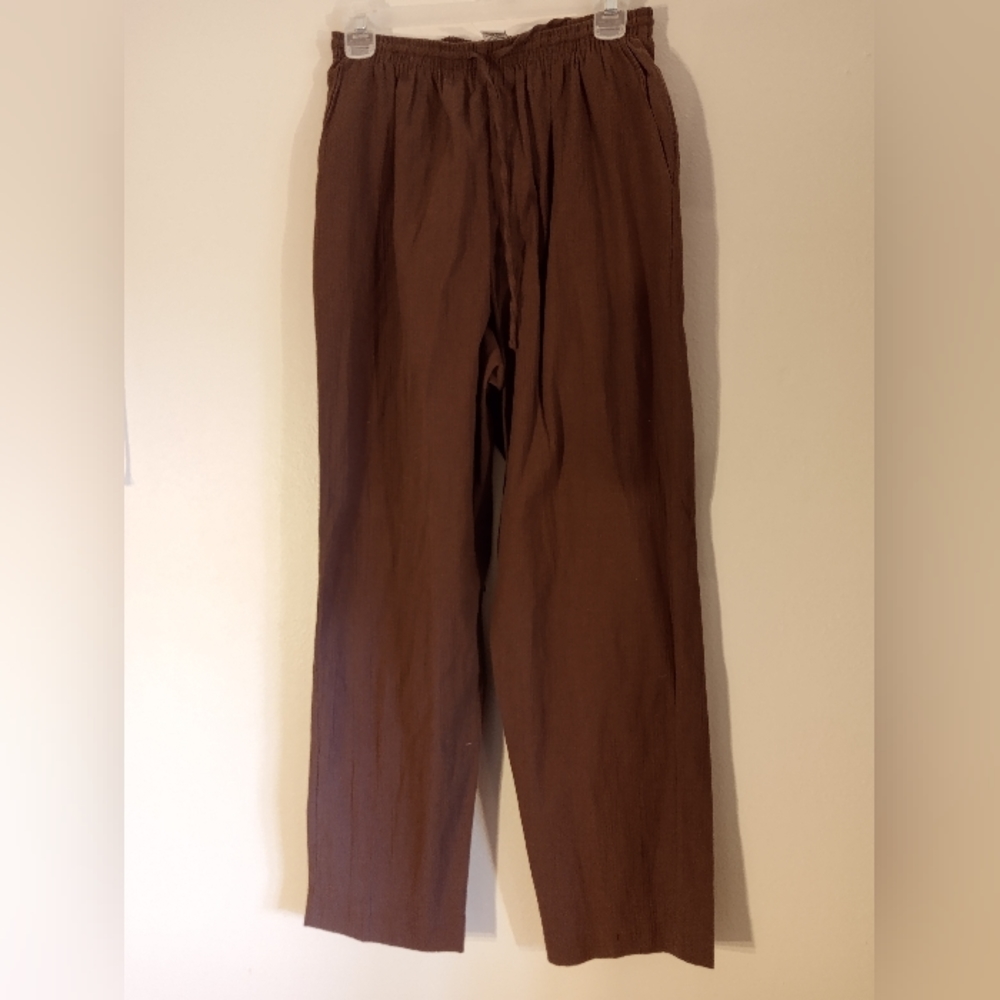 Medium Alfred dunner textured pants women's boho neutral earthy vintage 80s